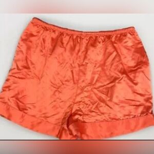 J. T. Beckett M Red Orange Luxe Glossy Satin Sleep Shorts